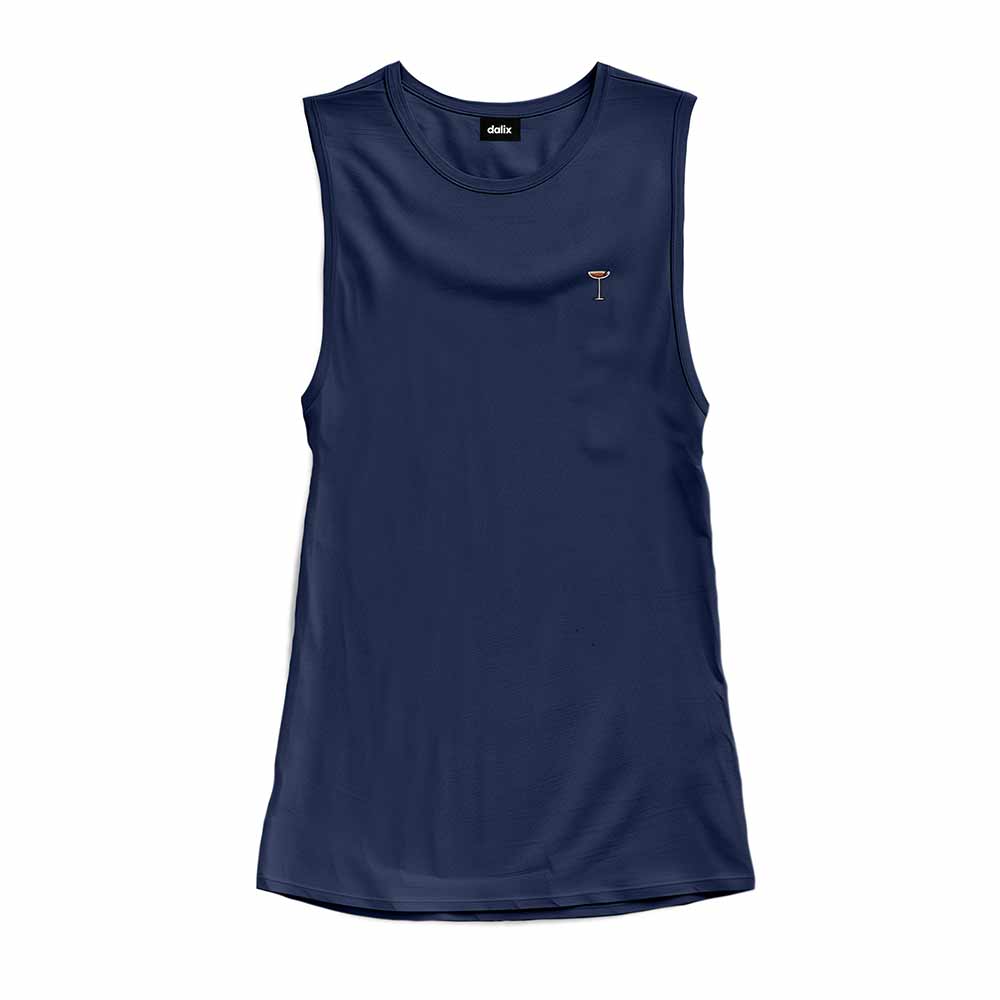 Dalix Espresso Martini Embroidered Muscle Tank Cotton Soft Outdoor Summer Womens in Red 2XL XX-Large