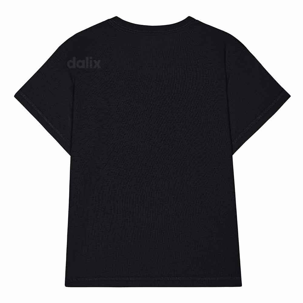 Dalix Lil Peach Cropped Tee Lightweight High Waisted Short Sleeve Summer Shirt Womens in Black S Small