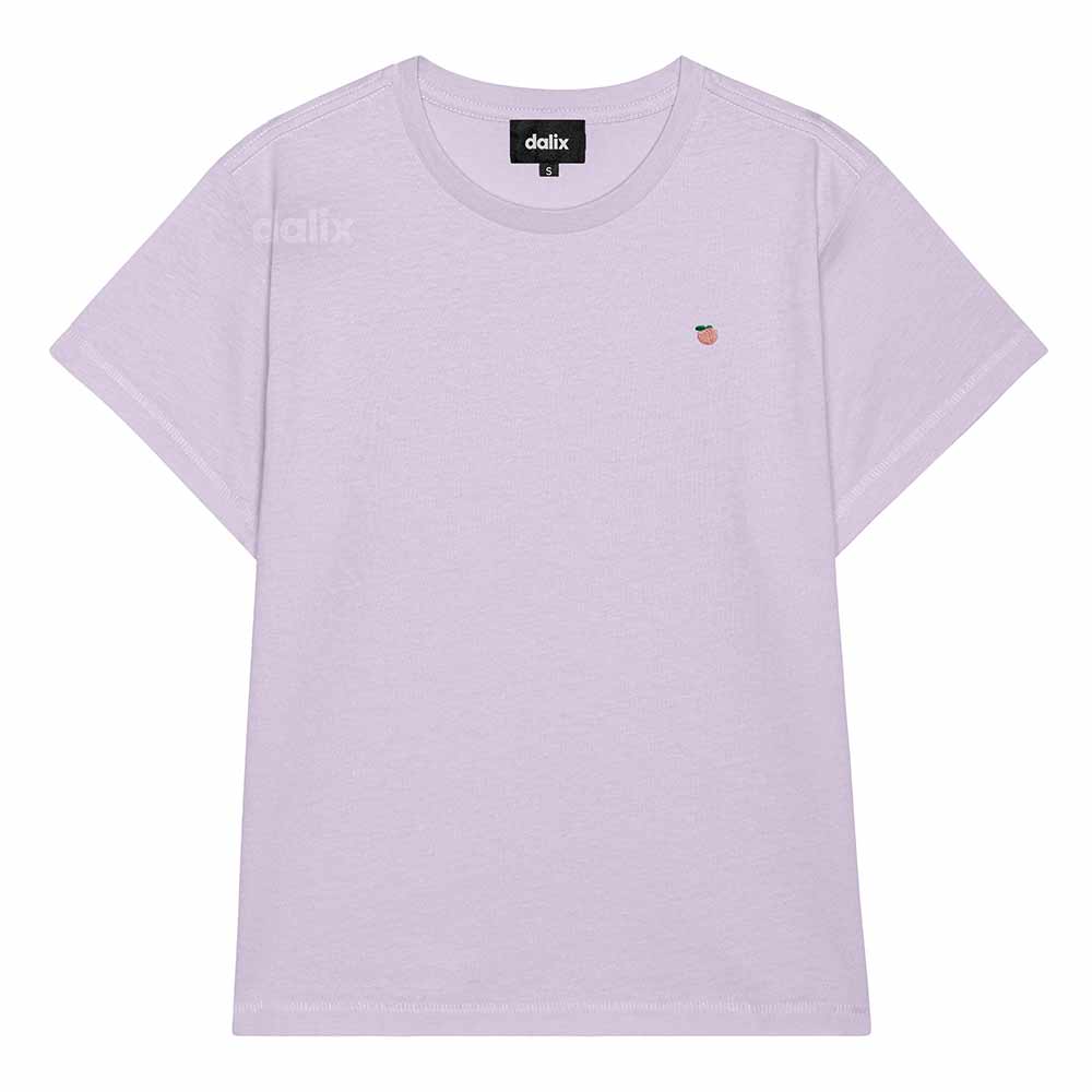 Dalix Lil Peach Cropped Tee Lightweight High Waisted Short Sleeve Summer Shirt Womens in Lavender S Small