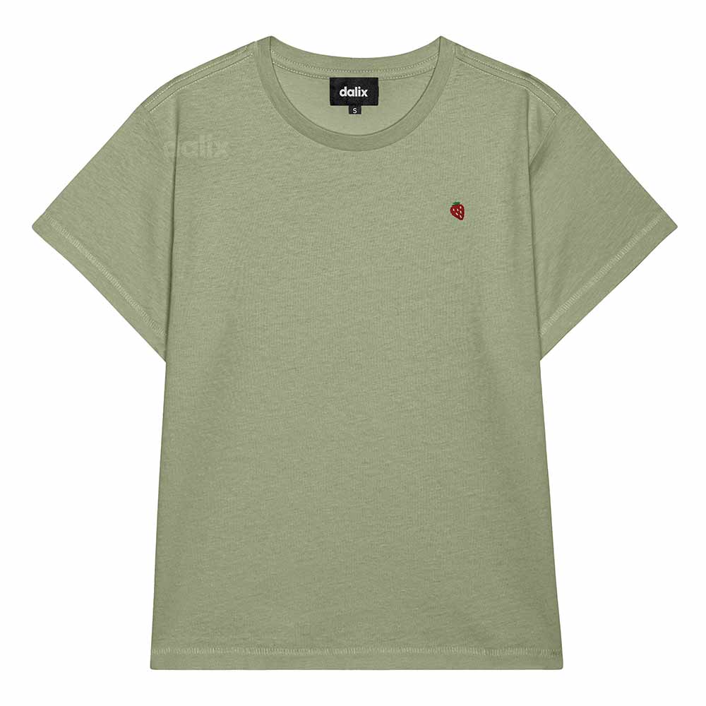 Dalix Womens Lil Strawberry Lightweight High Waisted Tee