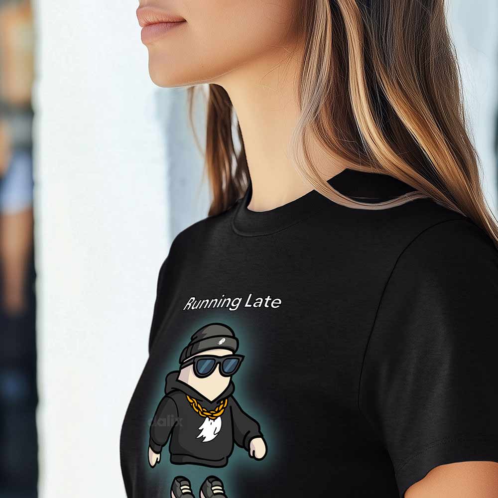 Dalix Running Late Tee Short Sleeve Cotton T Shirt Summer Mens