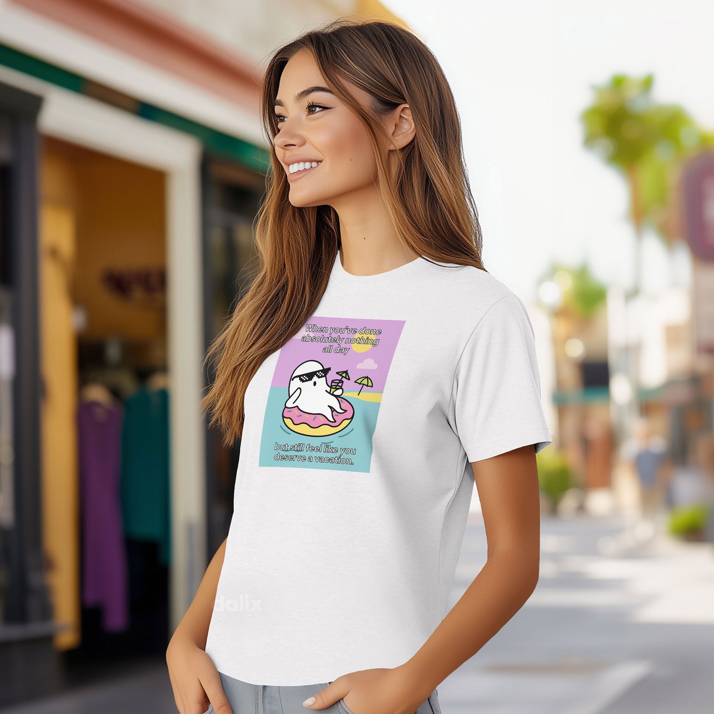 Dalix Womens Ghost Vacation Graphic Tee