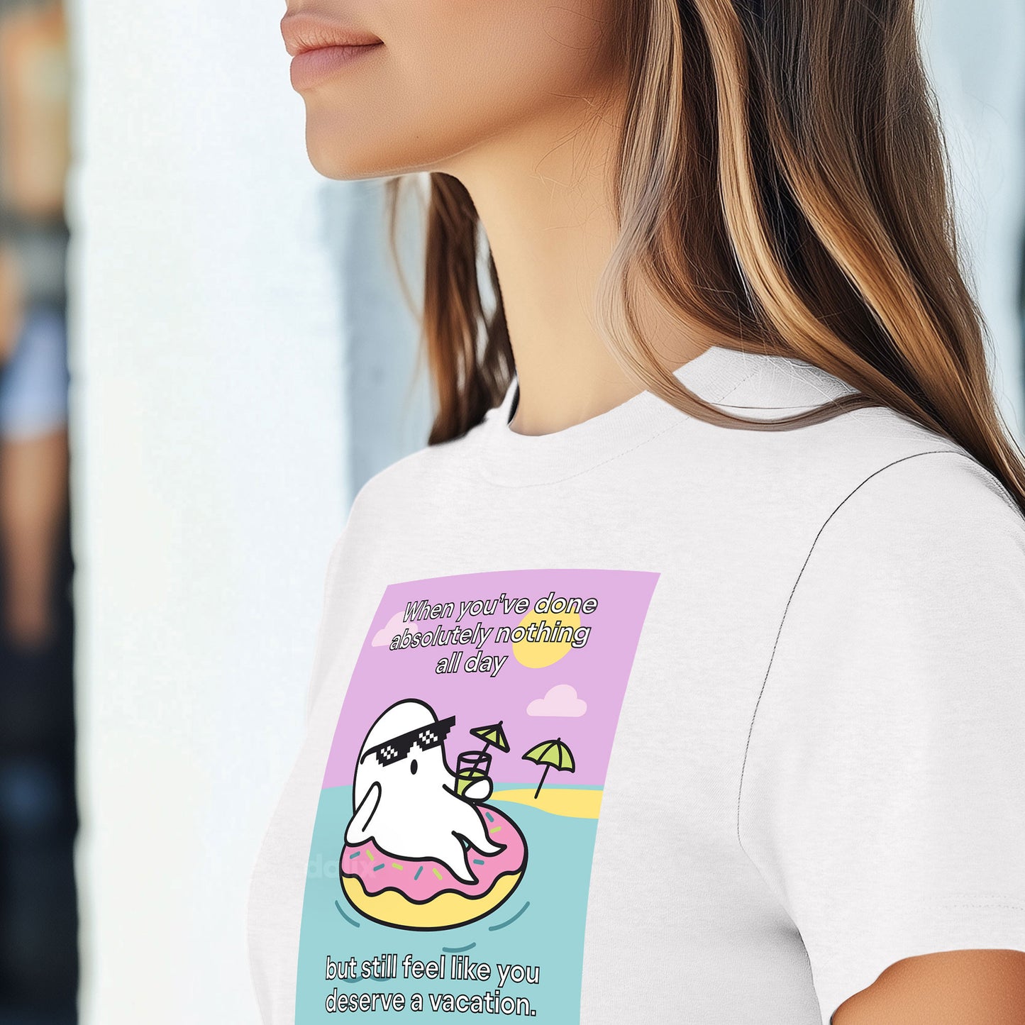 Dalix Womens Ghost Vacation Graphic Tee