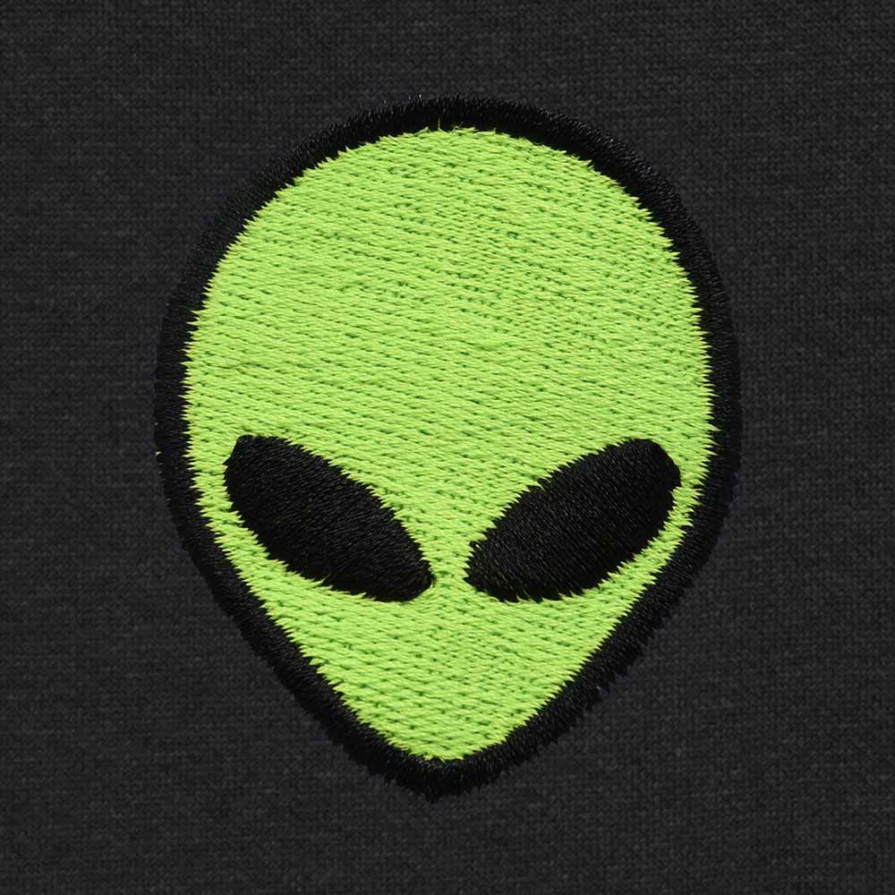 Dalix Alien Embroidered Short Soft Fleece Relaxed Drawstring Fit Lounge Mens in Black S Small