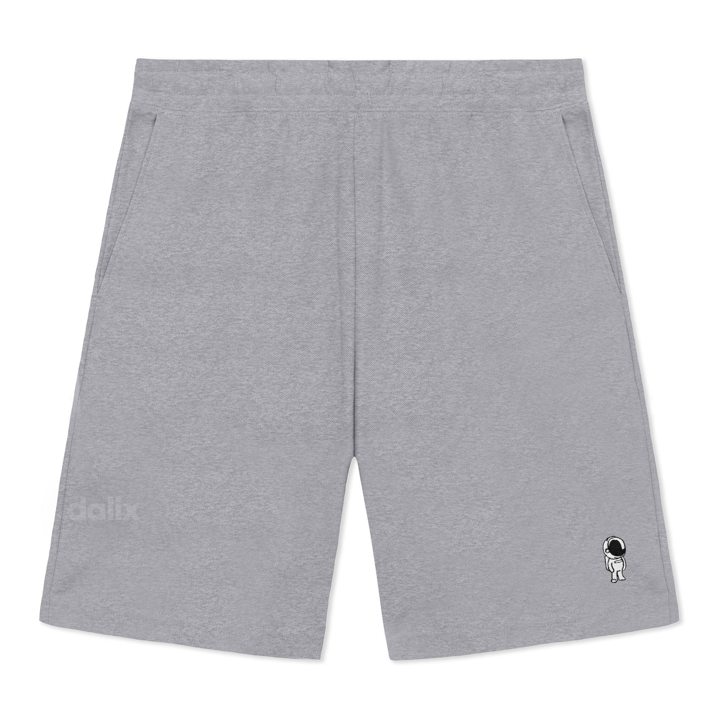 Dalix Astronaut Gym Short Sport Embroidered Casual Pocket Mesh Drawcord Waist Mens in Htr Gray S Small