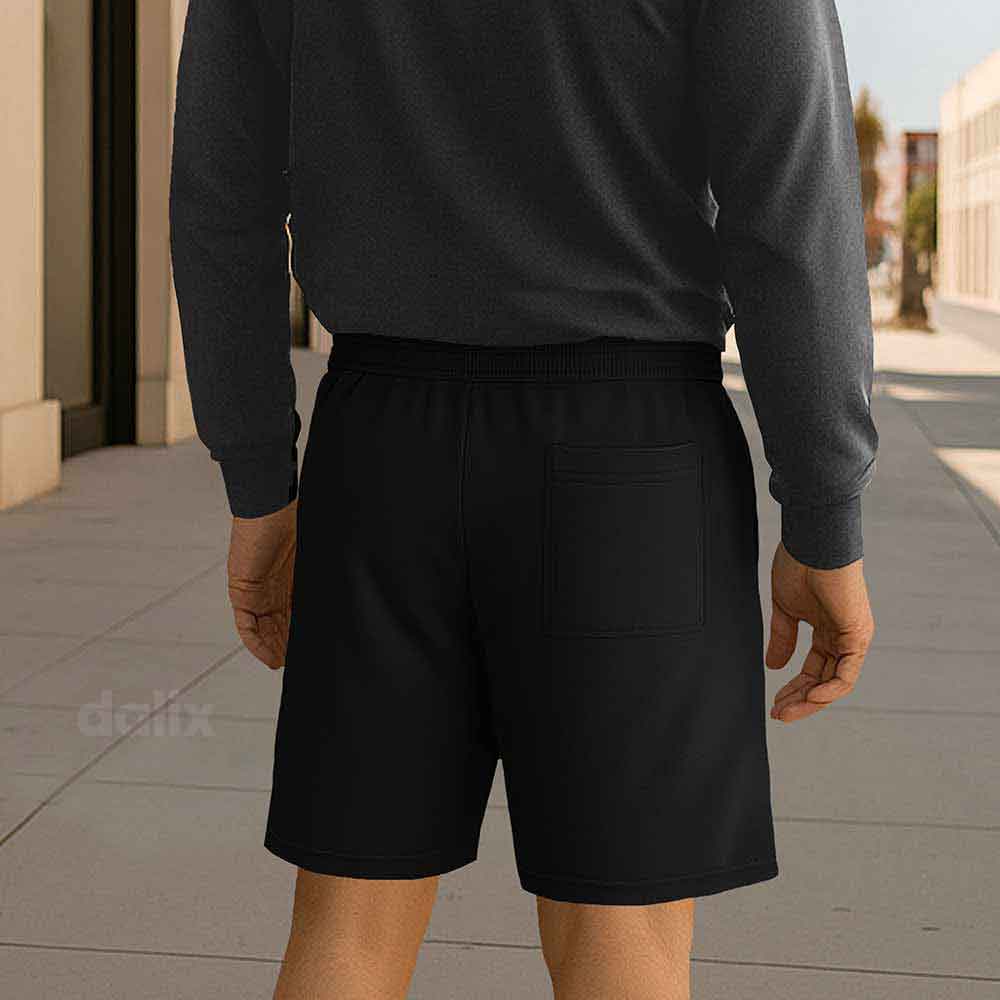 Dalix Lil Alien Gym Short Sport Embroidered Casual Pocket Mesh Drawcord Waist Mens in Black S Small