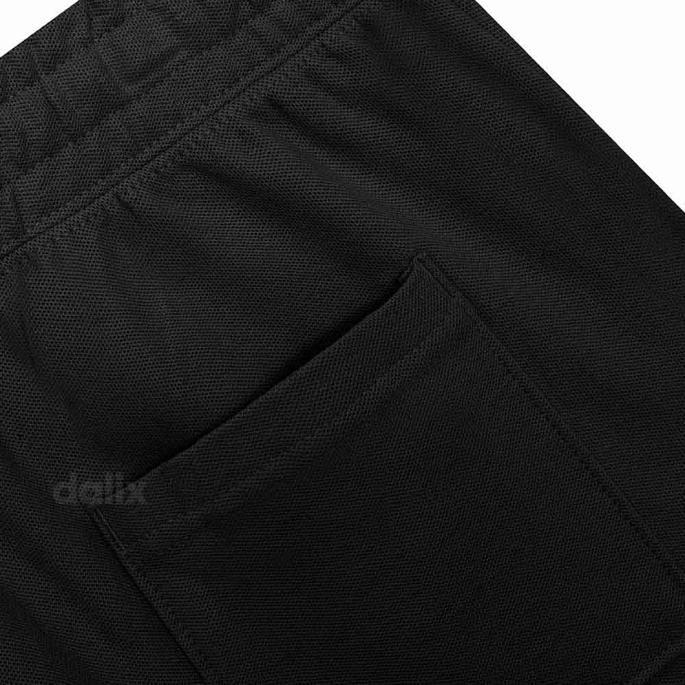 Dalix Lil Alien Gym Short Sport Embroidered Casual Pocket Mesh Drawcord Waist Mens in Black S Small