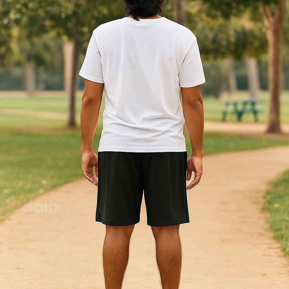 Dalix Lil Alien Court Short Sport Embroidered Casual Pocket Mesh Drawcord Waist Mens in Black S Small