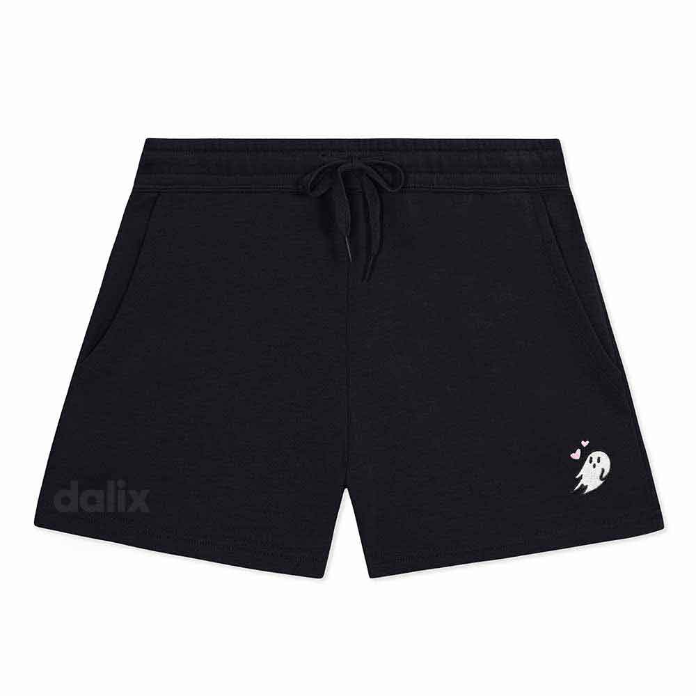 Dalix Womens Heartly Ghost Midweight Washed Fleece Shorts