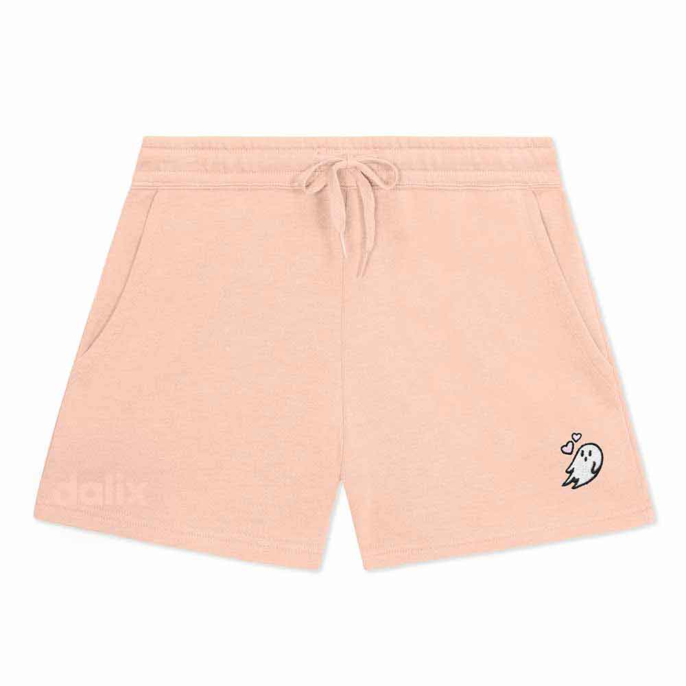 Dalix Womens Heartly Ghost Midweight Washed Fleece Shorts