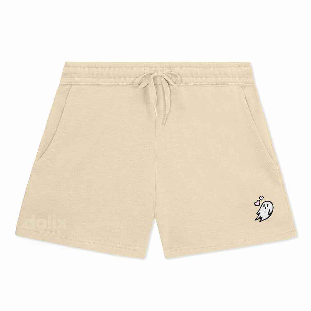 Dalix Womens Heartly Ghost Midweight Washed Fleece Shorts