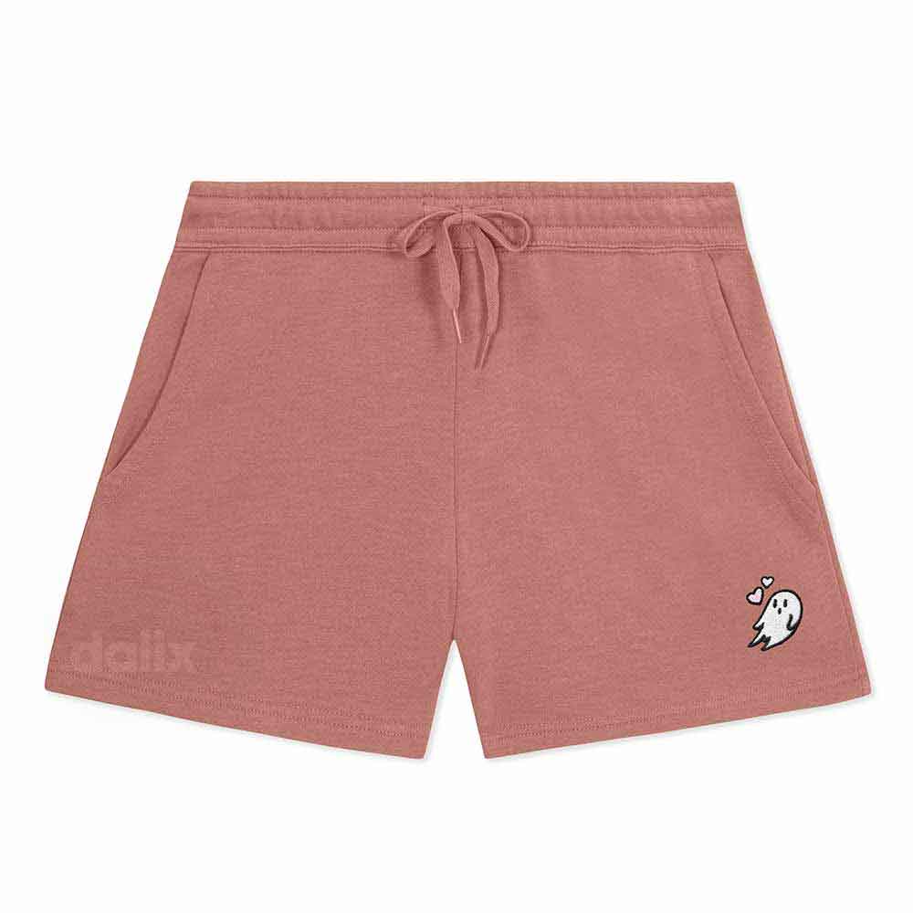 Dalix Womens Heartly Ghost Midweight Washed Fleece Shorts