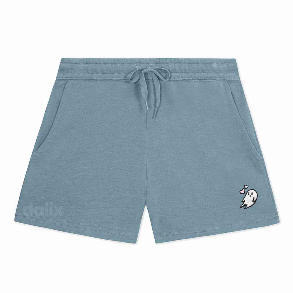 Dalix Womens Heartly Ghost Midweight Washed Fleece Shorts