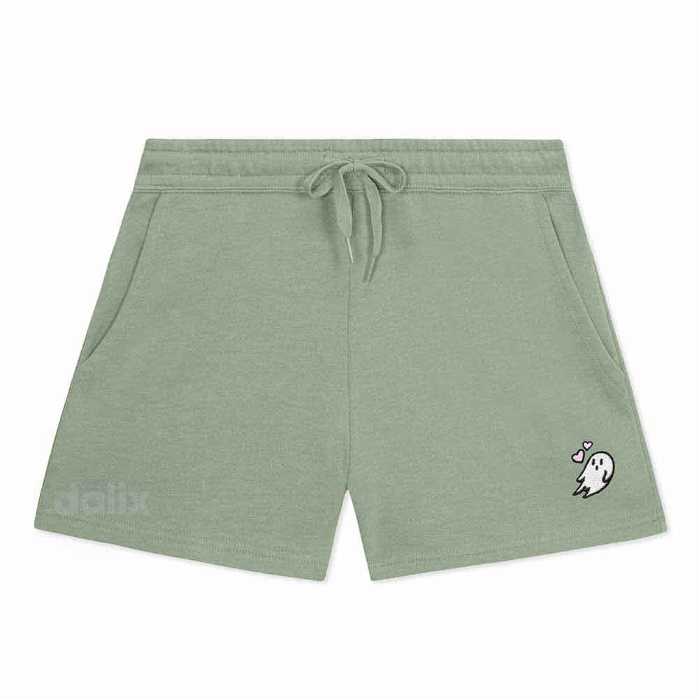 Dalix Womens Heartly Ghost Midweight Washed Fleece Shorts