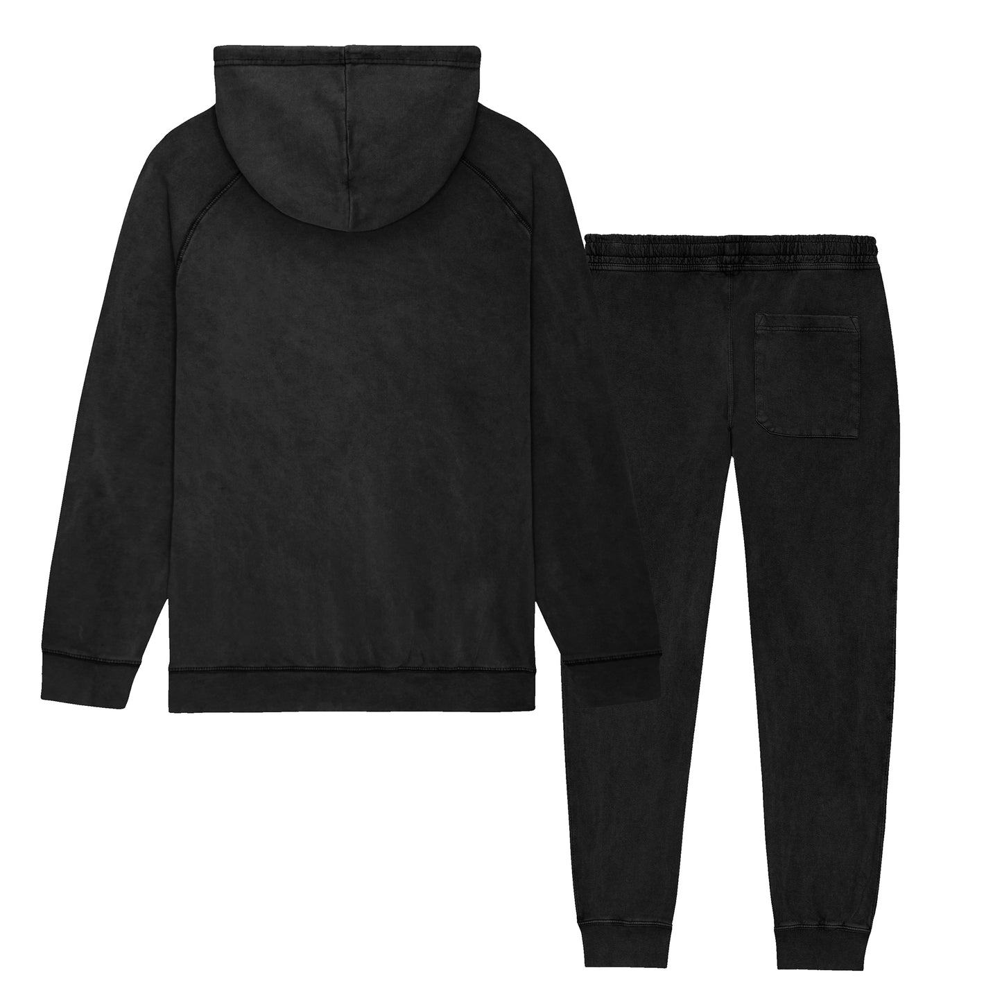 Dalix Alien Embroidery Washed Sweatsuit Set Hoodie Jogger Soft Fleece Relaxed Fit Lounge Mens in Black 2XL XX-Large