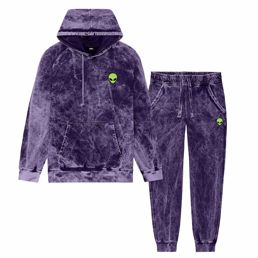 Dalix Alien Midweight Washed Fleece Sweatsuit