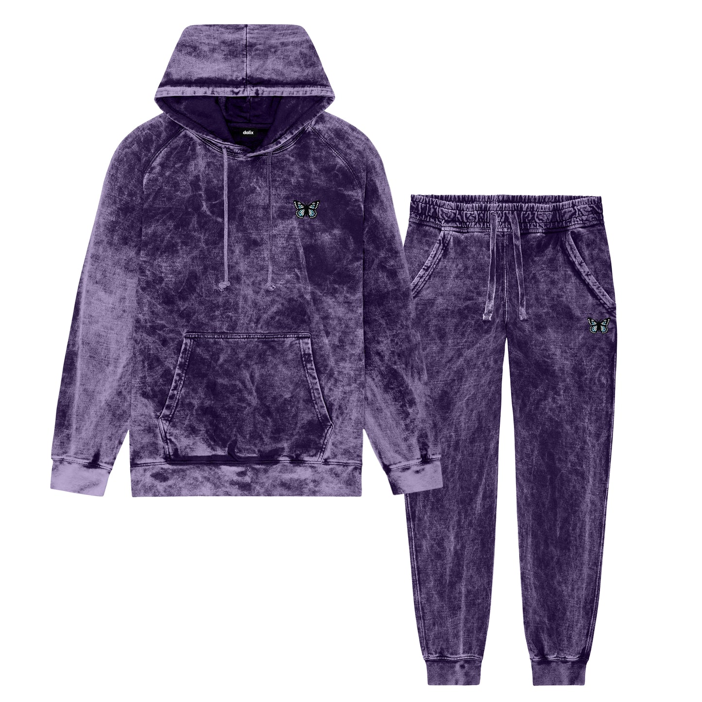 Dalix Butterfly Washed Sweatsuit