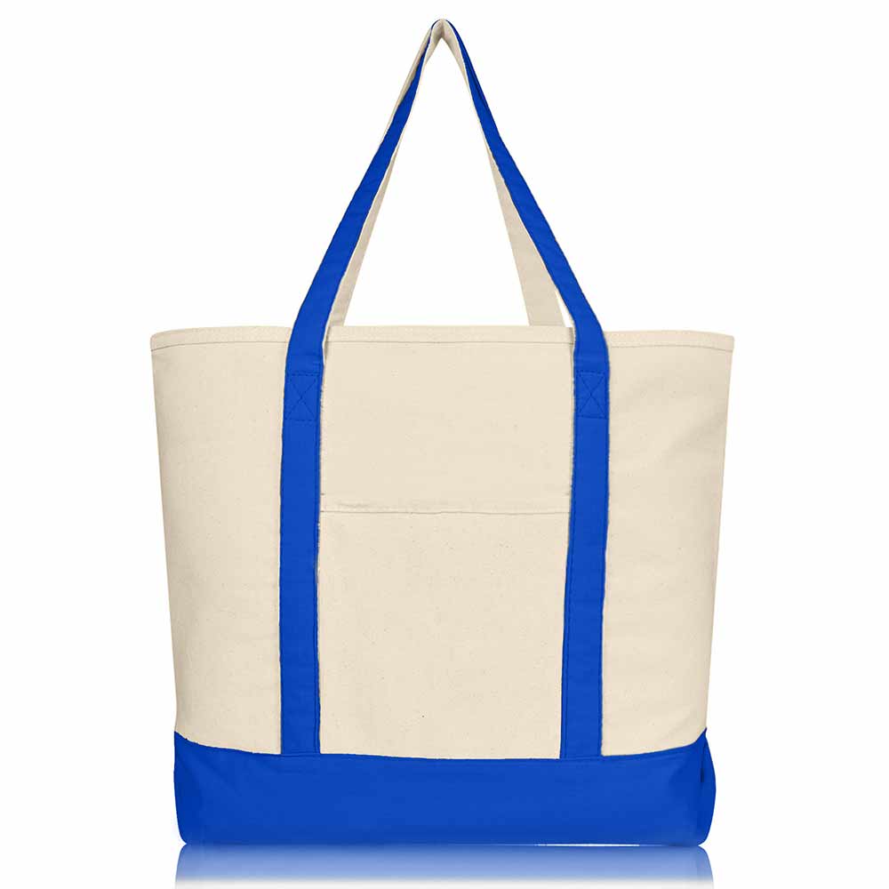 Dalix 22" Cotton Canvas Tote Bag (Zippered Top)