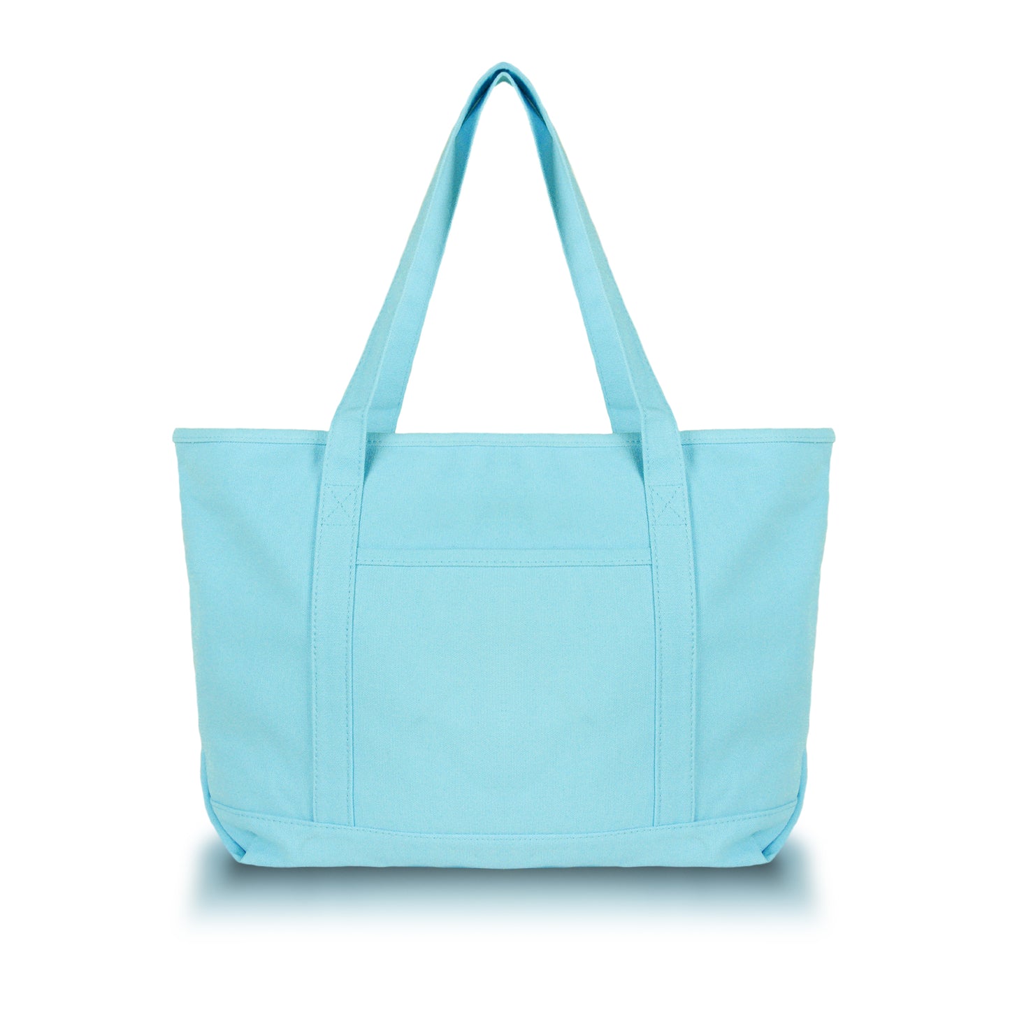 DALIX 20" Solid Color Cotton Canvas Shopping Tote Bag
