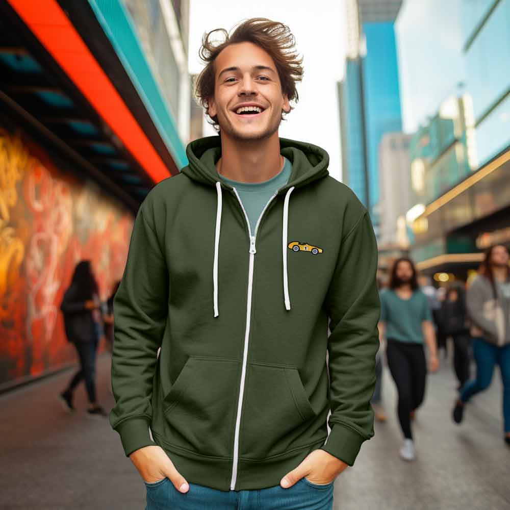Dalix Race Car Midweight Fleece Zip Hoodie
