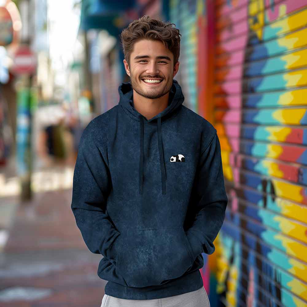 Dalix Panda Midweight Fleece Mineral Wash Hoodie