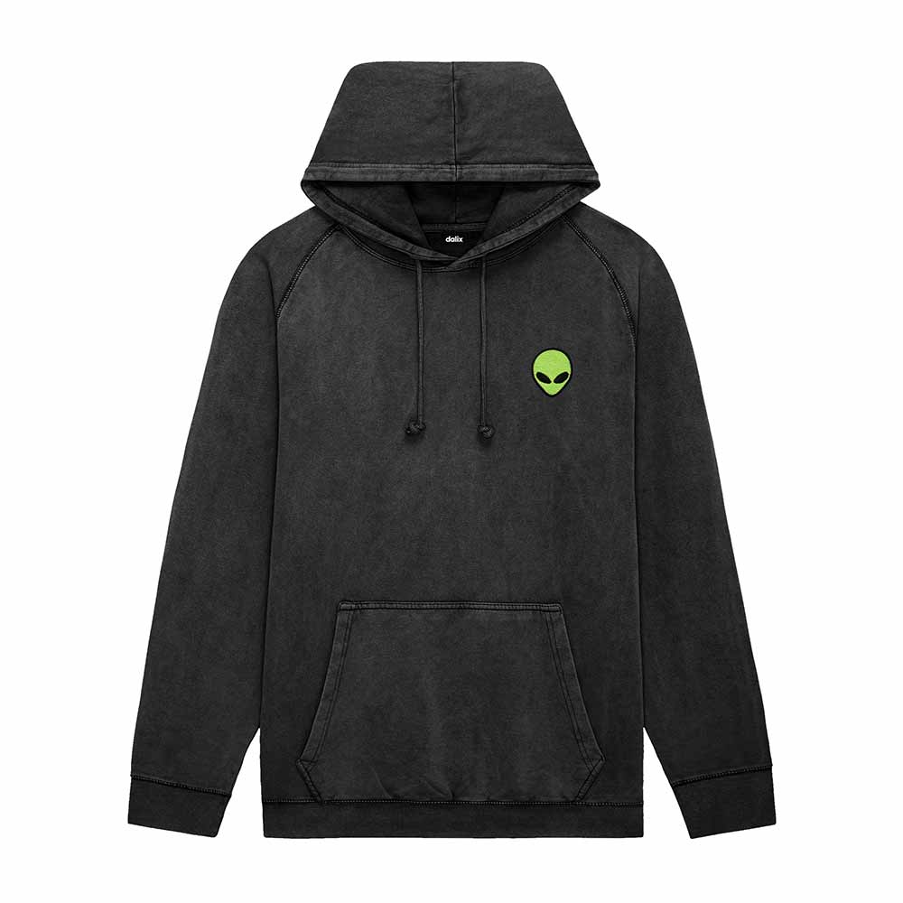 Dalix Alien Midweight Fleece Mineral Washed Hoodie