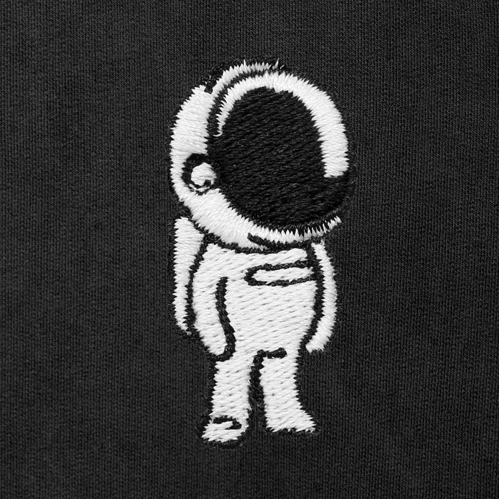 Dalix Astronaut Embroidery Washed Hoodie Sweatshirt Hoodie Fleece Relaxed Fit Lounge Mens in Black 2XL XX-Large