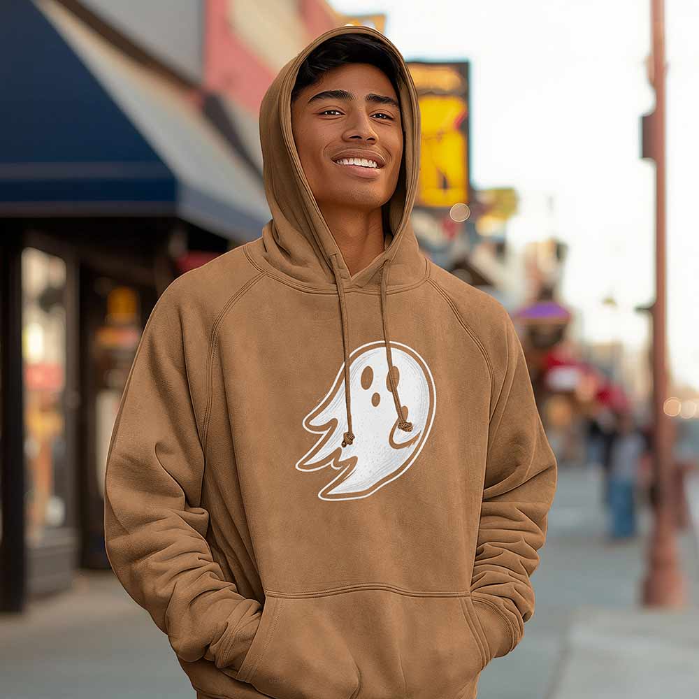 Dalix Ghost Relaxed Hoodie Washed Fleece Sweatshirt Fit Lounge Mens