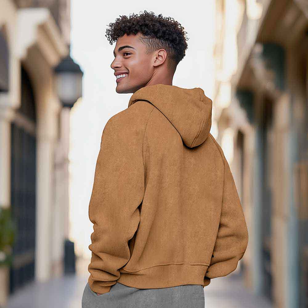Dalix Ghost Relaxed Hoodie Washed Fleece Sweatshirt Fit Lounge Mens