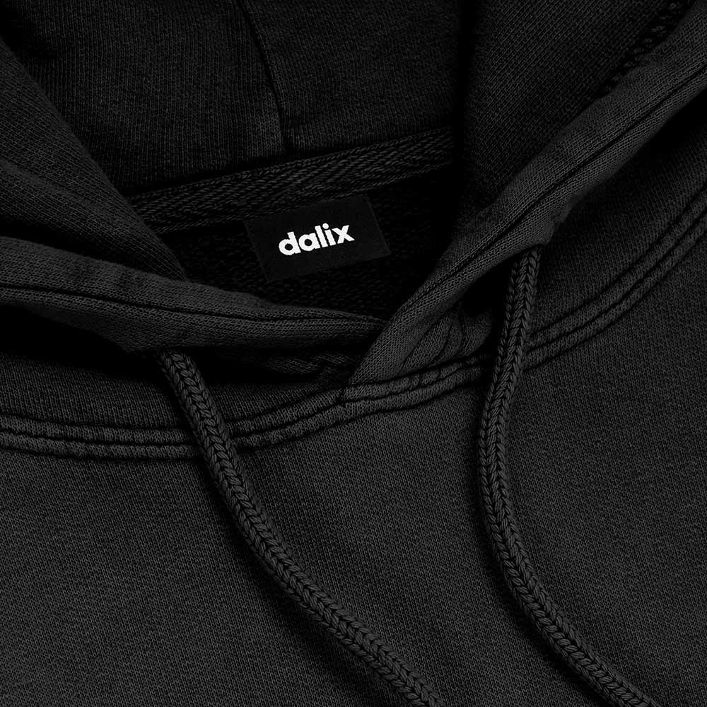 Dalix Ghost Embroidery Washed Hoodie Sweatshirt Fleece Relaxed Fit Lounge Mens in Black 2XL XX-Large