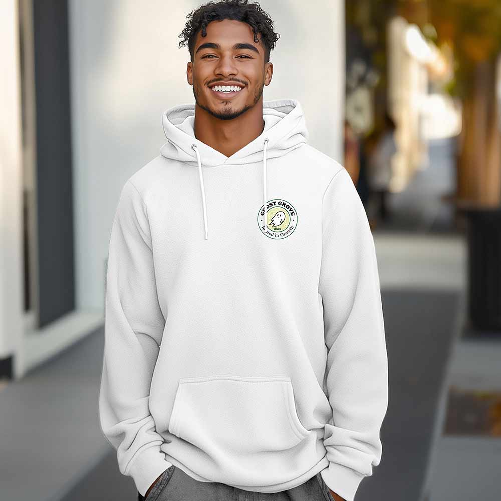Dalix Ghost Grove Relaxed Hoodie Soft Fleece Sweatshirt Drawcord Fit Lounge Mens