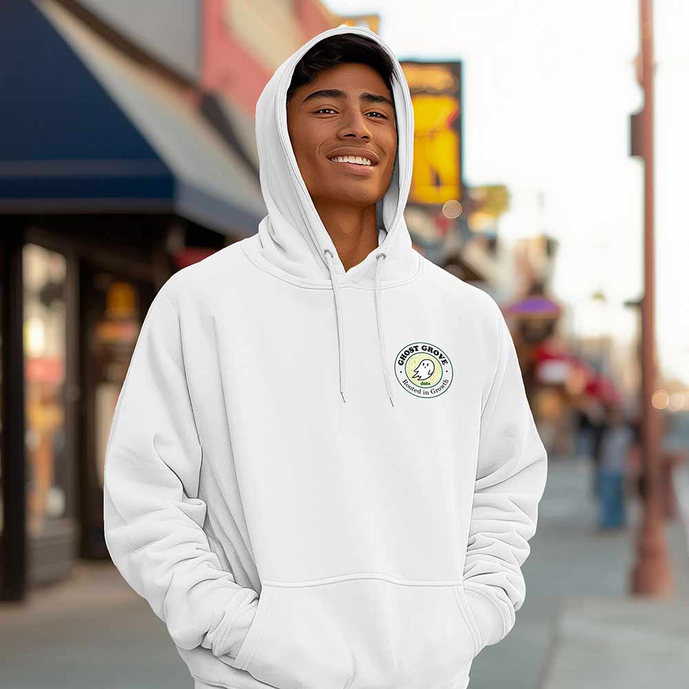 Dalix Ghost Grove Relaxed Hoodie Soft Fleece Sweatshirt Drawcord Fit Lounge Mens