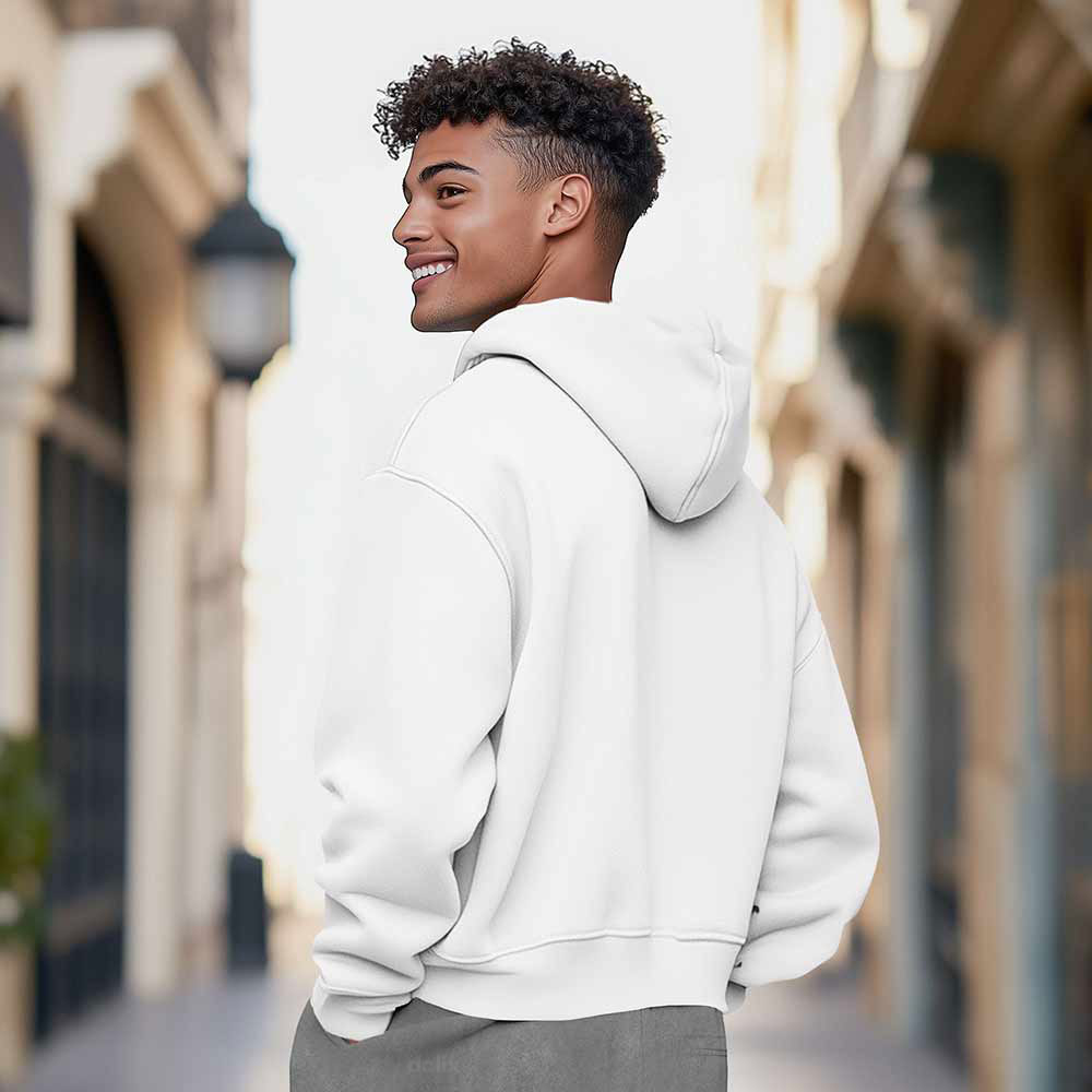 Dalix Ghost Grove Relaxed Hoodie Soft Fleece Sweatshirt Drawcord Fit Lounge Mens