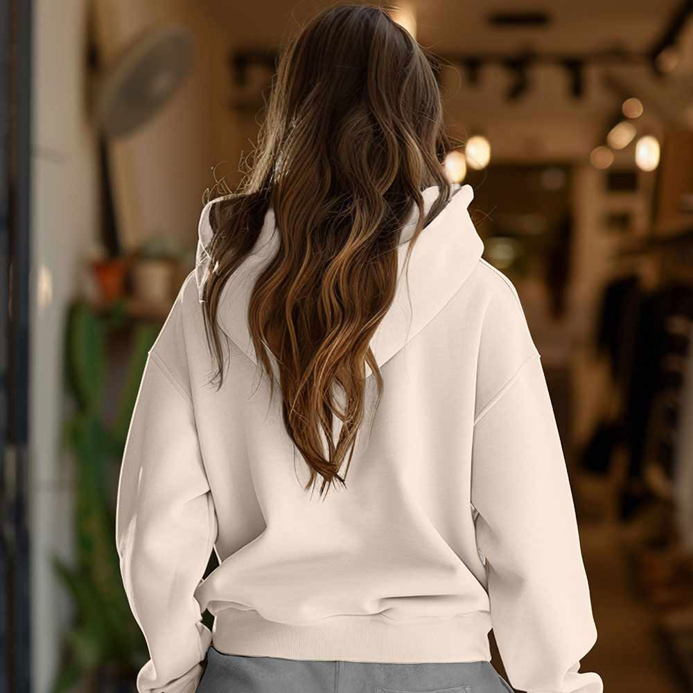 Dalix Ghost Meadow Relaxed Hoodie Soft Fleece Sweatshirt Drawcord Fit Lounge Womens