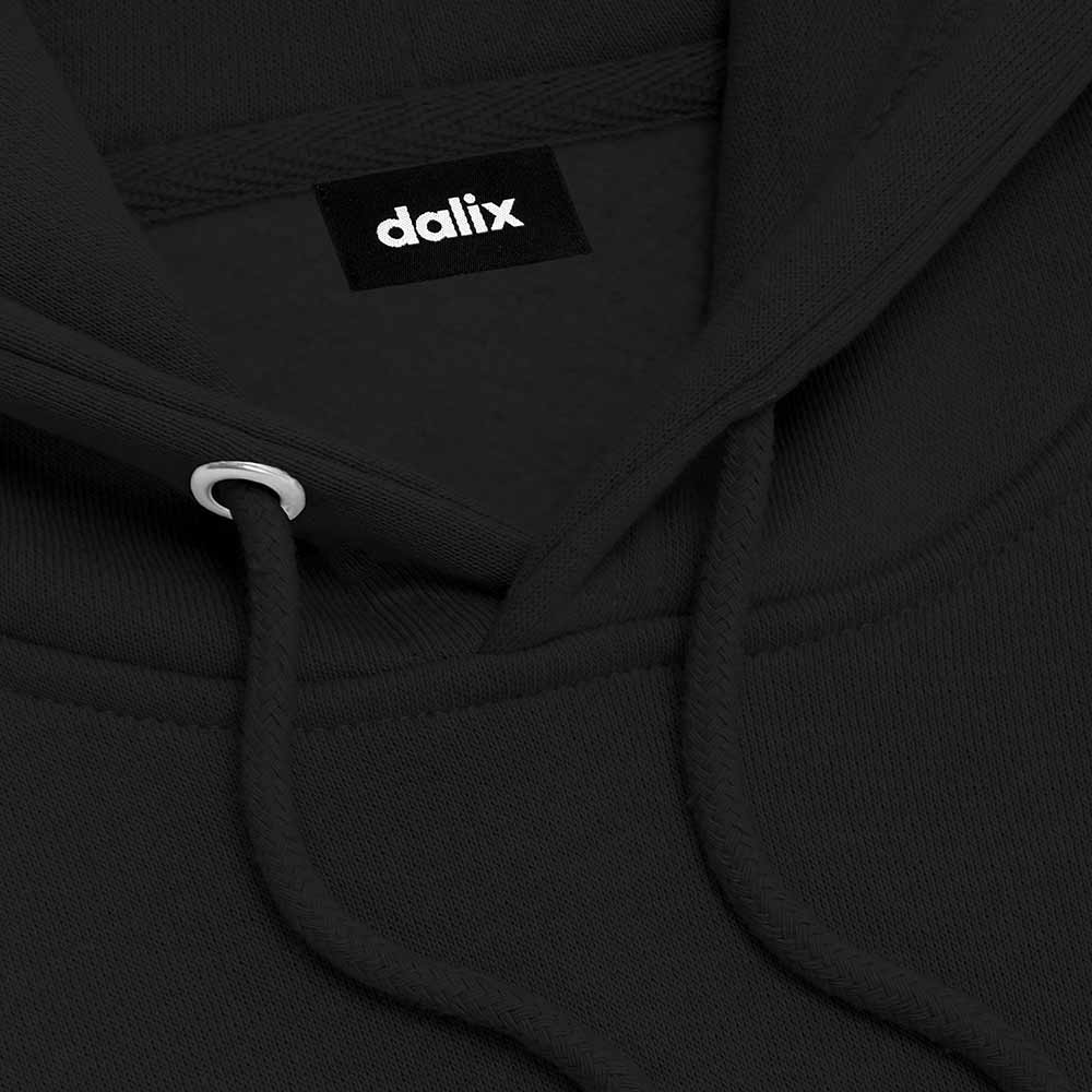 Dalix Heartly Ghost Embroidery Relaxed Hoodie Soft Fleece Sweatshirt Drawcord Fit Lounge Womens in Black 2XL XX-Large