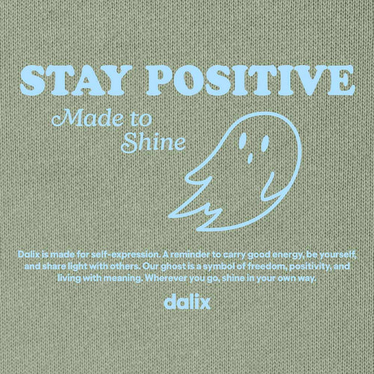 Dalix Womens Stay Positive Ghost Midweight Hoodie