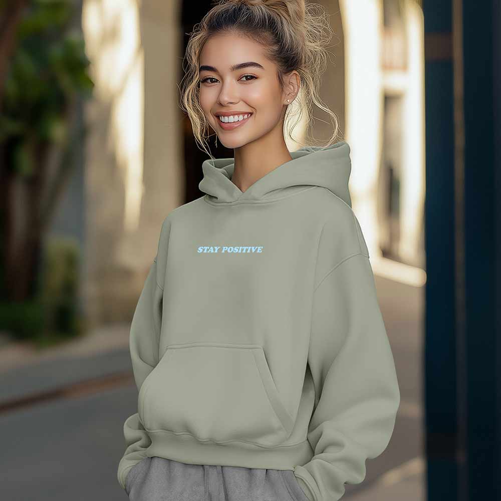 Dalix Womens Stay Positive Ghost Midweight Hoodie