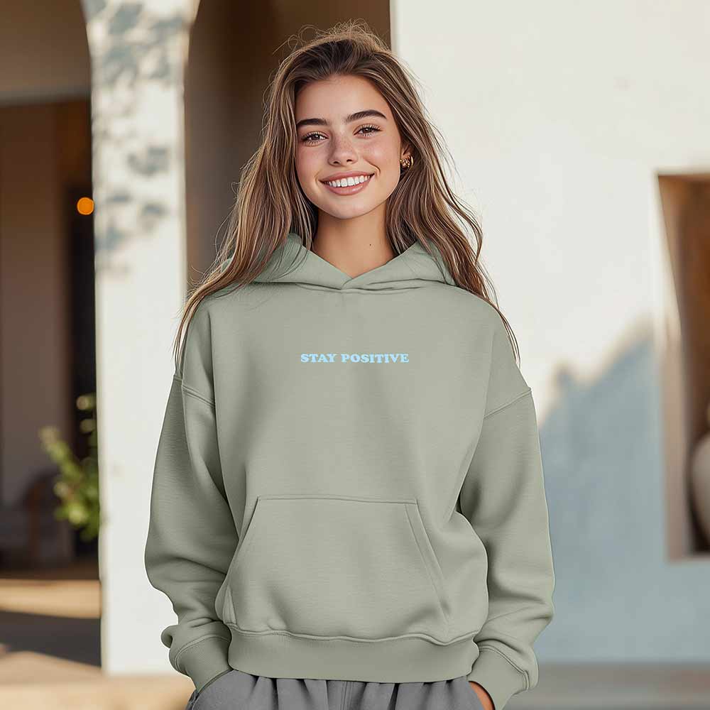 Dalix Womens Stay Positive Ghost Midweight Hoodie