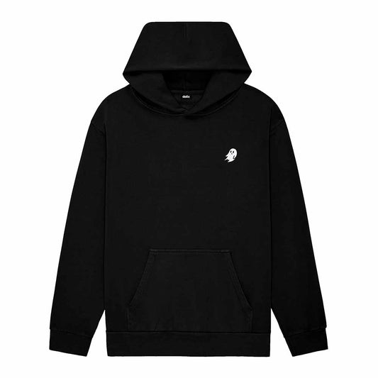 Dalix Ghost Embroidery Relaxed Hoodie Soft Fleece Sweatshirt Fit Lounge Mens in Black 2XL XX-Large