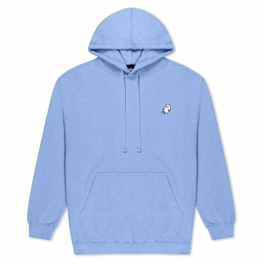 Dalix Mens Ghost Hooded Fleece Sweatshirt Log Sleeve Hoodie Drawcord Fall in Blue S Small