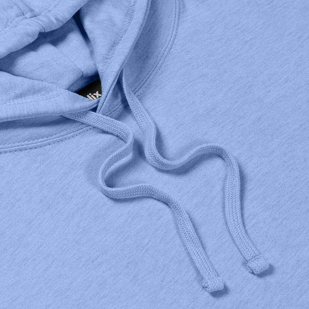 Dalix Womens Lil Heart Hooded Fleece Sweatshirt Log Sleeve Hoodie Drawcord Fall in Blue S Small