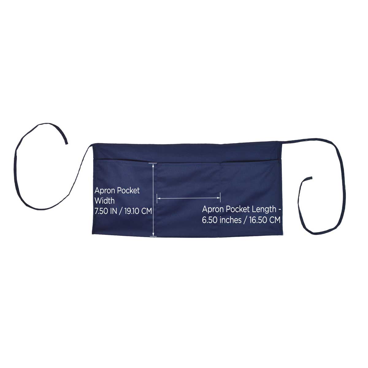 Dalix 24" Medium Waist Apron - 3 Pockets