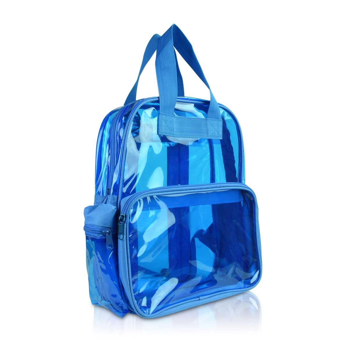 clear backpack mini DALIX Small Transparent Clear Backpack in Neon Blue