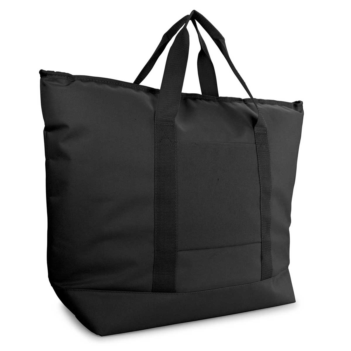 Dalix 22 Large Cotton Canvas Zippered Shopping Tote Grocery Bag in Black