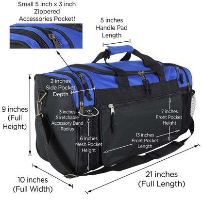 Dalix 20" Sports Duffel Bag with Mesh and Valuables Pockets