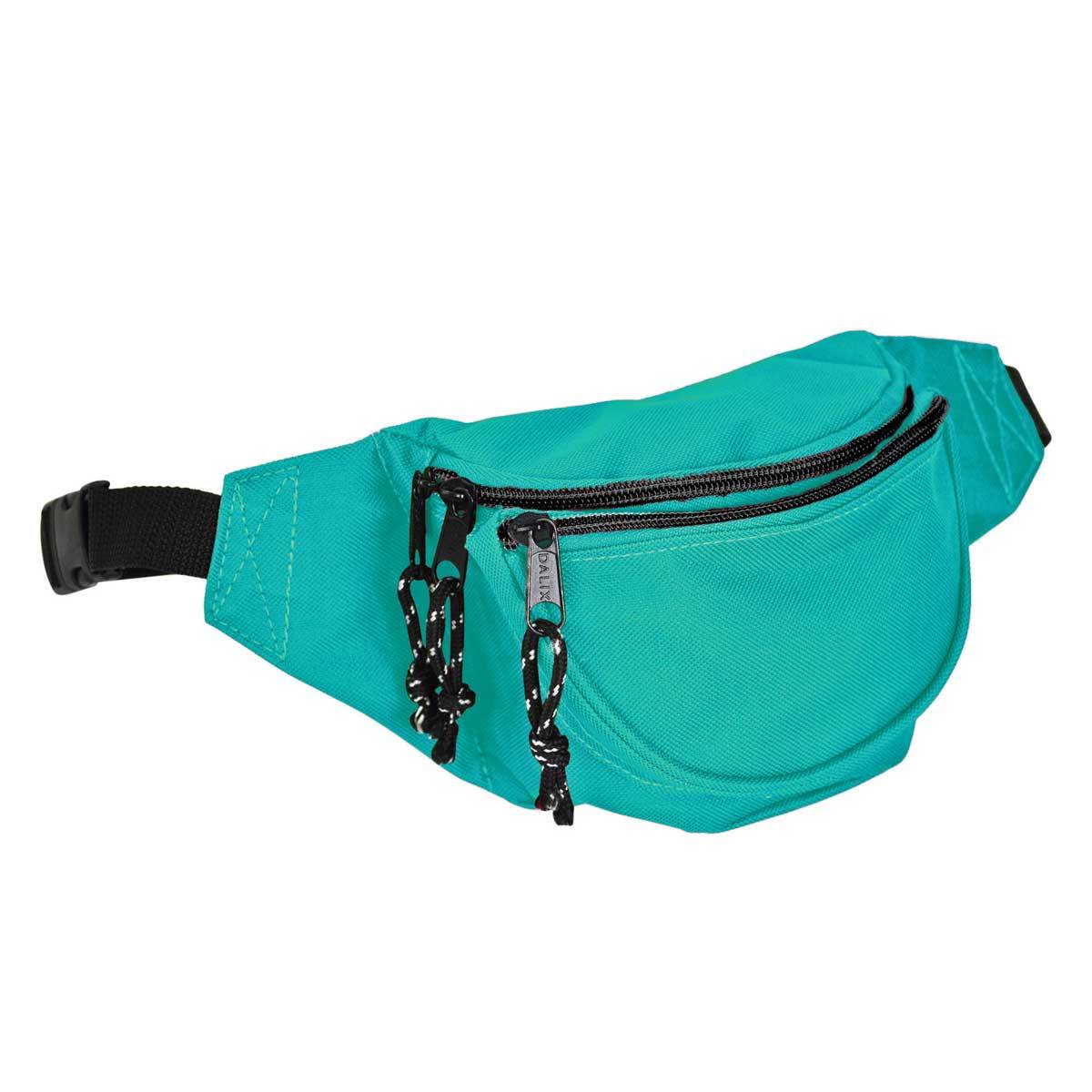 DALIX Fanny Pack w/ 3 Pockets Traveling Concealment Pouch Airport Money Bag FP-001 Fanny Packs DALIX Aqua 