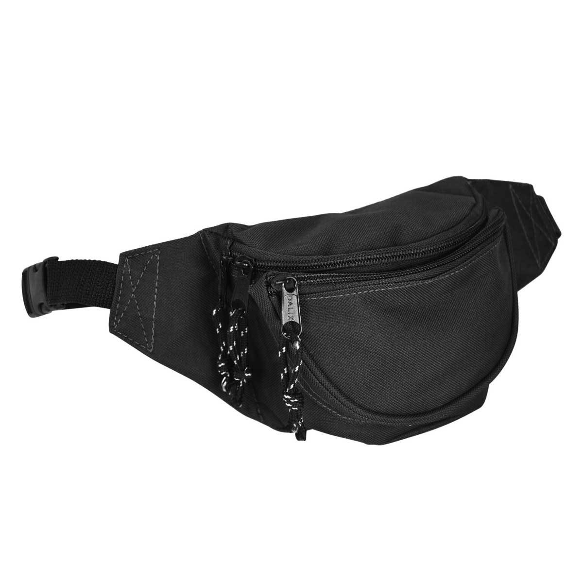 DALIX Fanny Pack w/ 3 Pockets Traveling Concealment Pouch Airport Money Bag FP-001 Fanny Packs DALIX Black