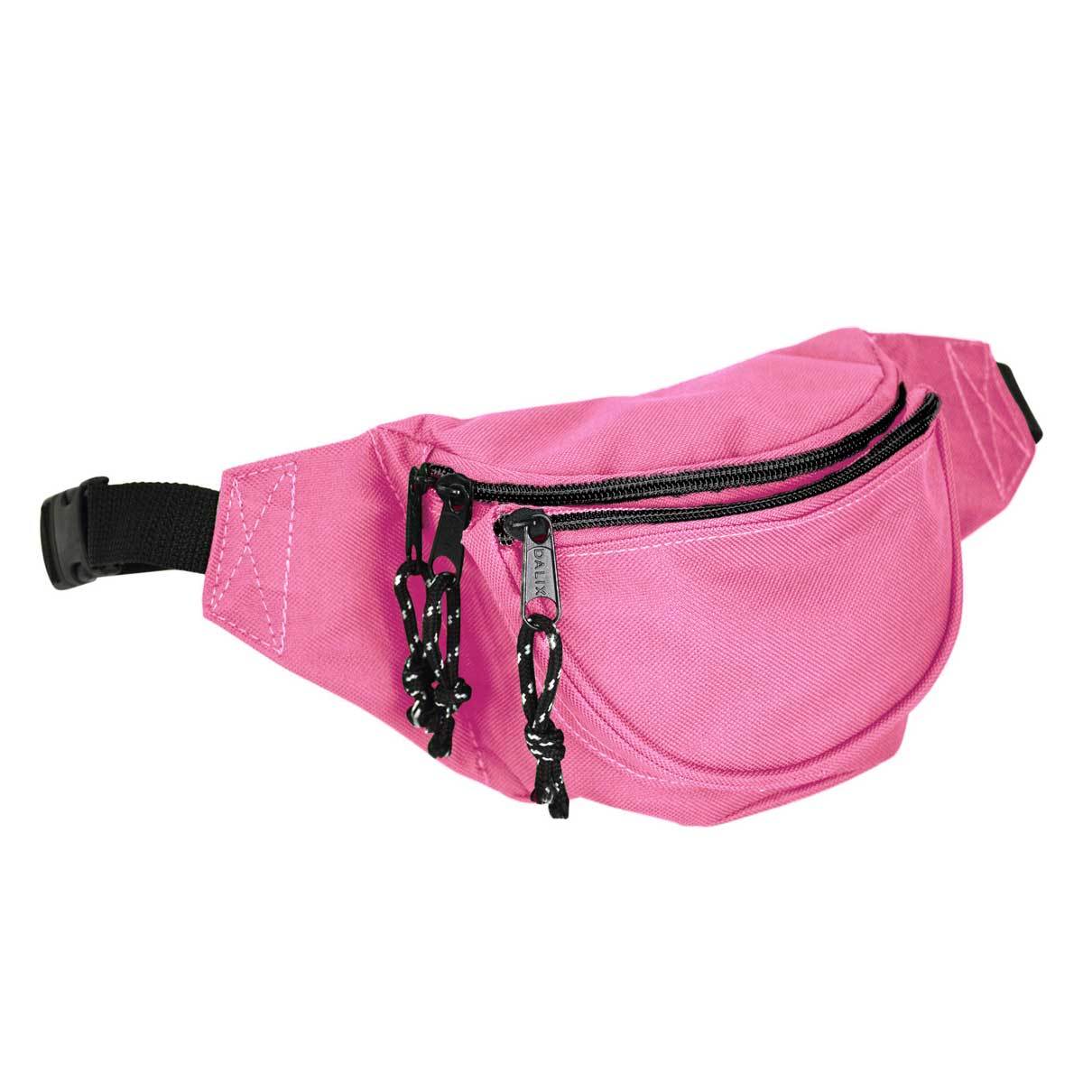 DALIX Fanny Pack w/ 3 Pockets Traveling Concealment Pouch Airport Money Bag FP-001 Fanny Packs DALIX Hot Pink