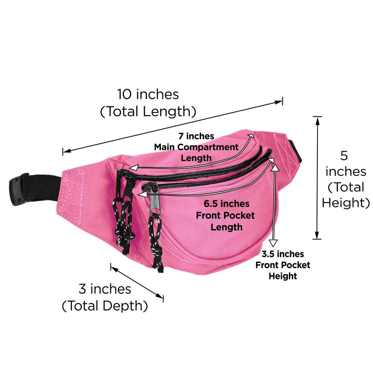 DALIX Fanny Pack w/ 3 Pockets Traveling Concealment Pouch Airport Money Bag FP-001 Fanny Packs DALIX 