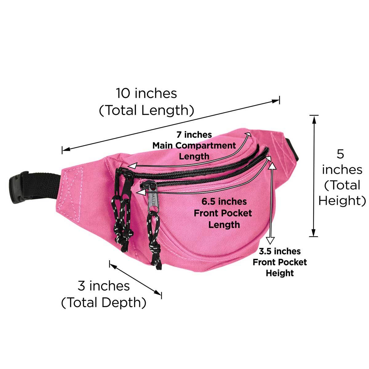 DALIX Fanny Pack w/ 3 Pockets Traveling Concealment Pouch Airport Money Bag FP-001 Fanny Packs DALIX